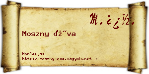 Moszny Éva névjegykártya
